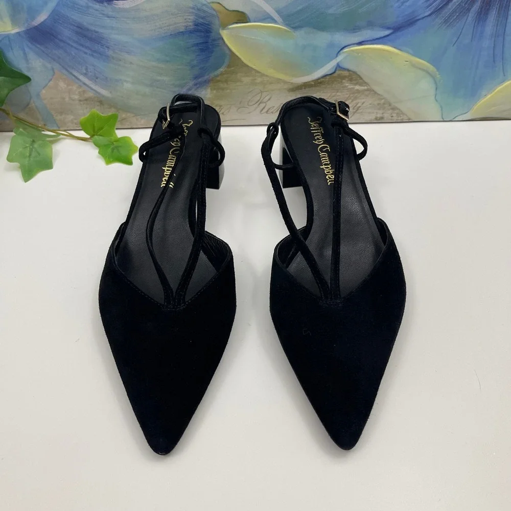 JEFFREY CAMPBELL Annemarie Slingback Pumps in Black Size 6 - Picture 2 of 15